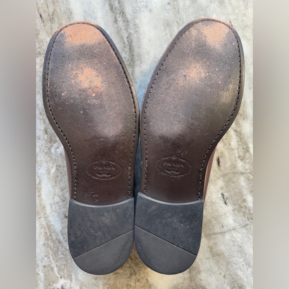 Prada Brushed Leather Loafers 12 US/ Prada Sz 9 US Penny Shiny Classic - Picture 7 of 9